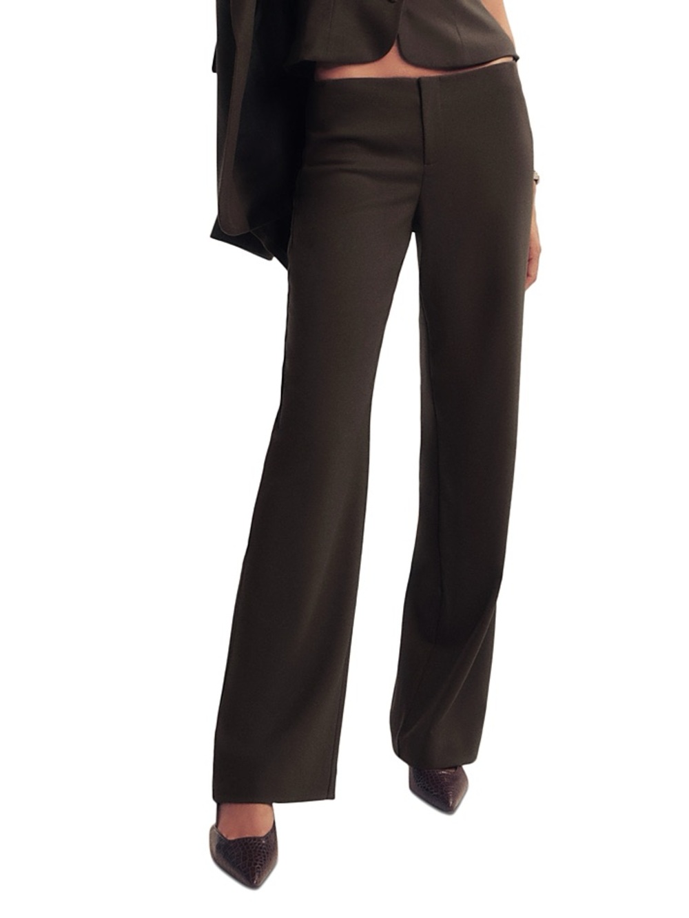 Reformation Brown Vida Low-Rise Wide Leg Trouser Pants Size 12